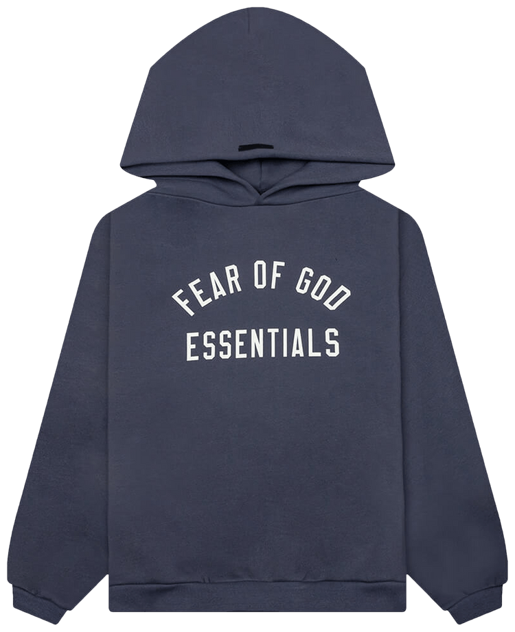 Felpa con cappuccio blu Essentials