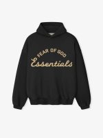 Felpa con cappuccio Essentials nera stile anni '90