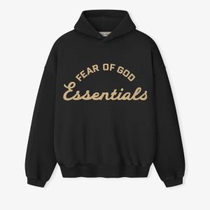 Felpa con cappuccio Essentials nera stile anni '90