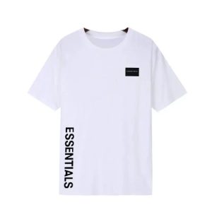 T-shirt Essential Side Print Logo bianca