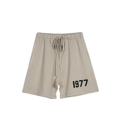 Pantaloncini Fear of God Essentials 1977 con logo, beige Pantaloncini Fear of God Essentials 1977 con logo, beige
